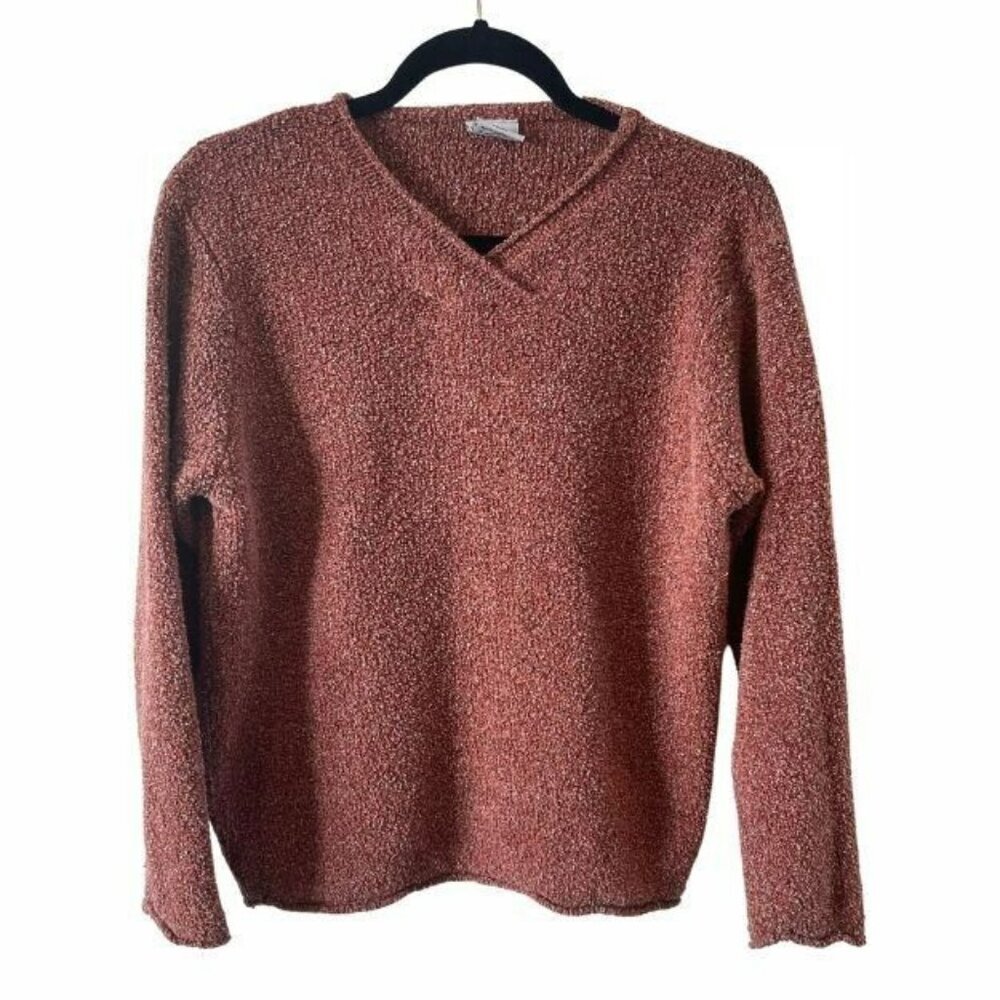 Columbia Women's V-Neck Sweater - Rust